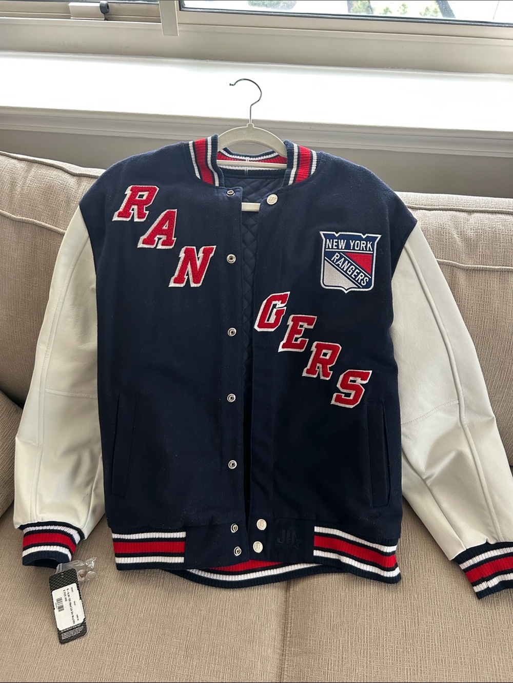 NWT JH Design NY Rangers Centennial Wool Varsity Jacket